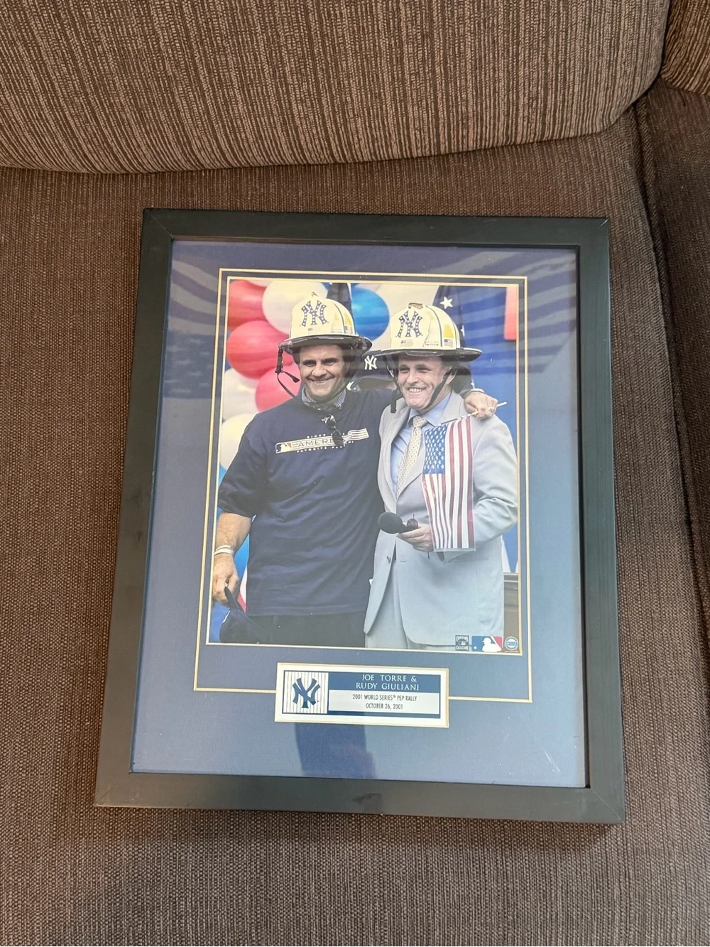 framed photo features former New York Yankees